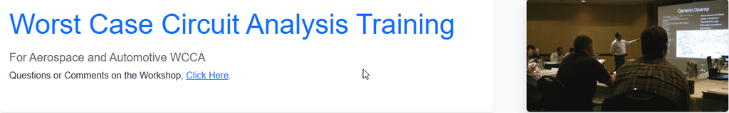 Worst Case Circuit Analysis Training Workshop - Online Video - 1 Student